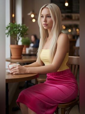 Lilt Bright Pink A-Line Skirt